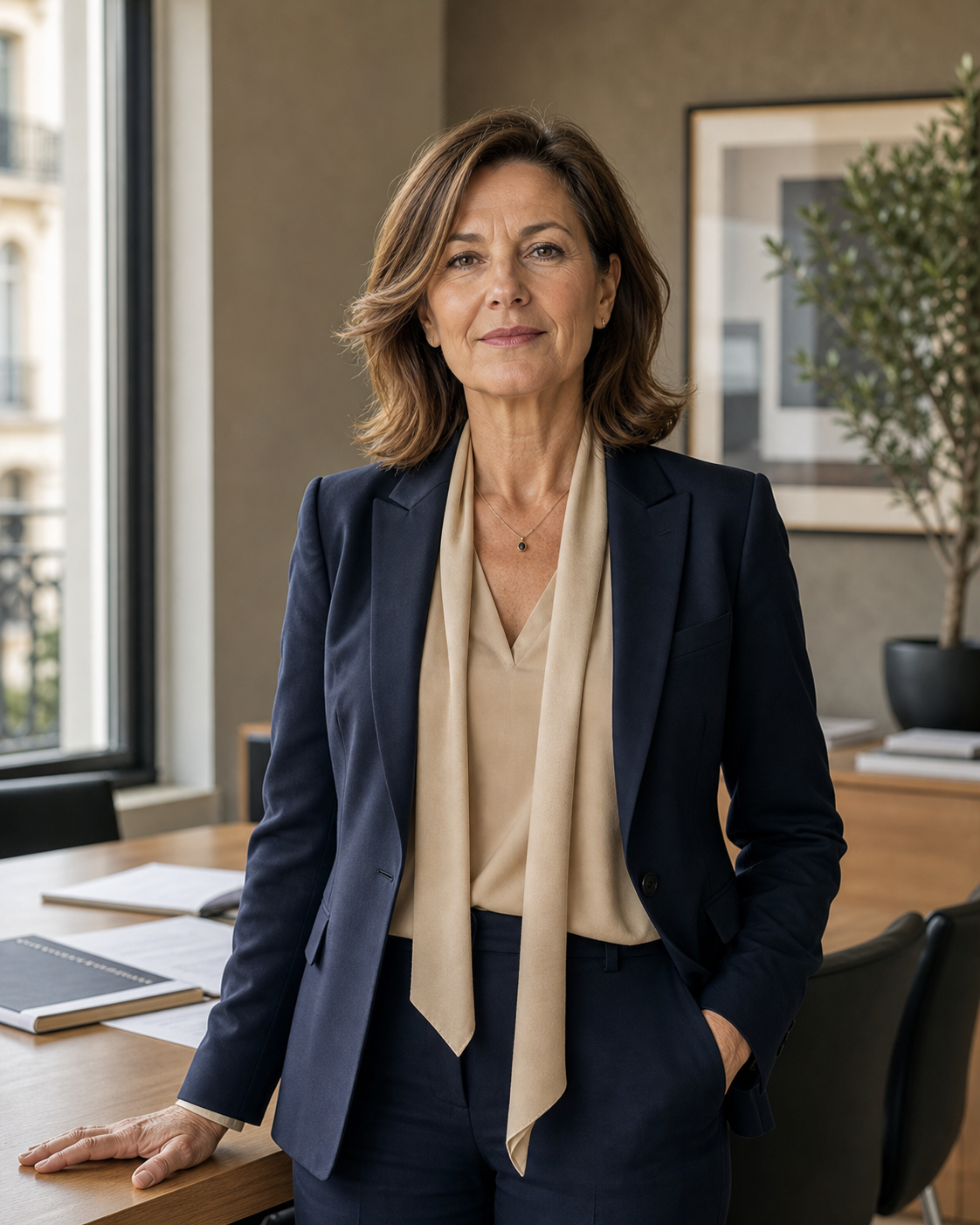 Portrait fictif de Claire Valmont, directrice d'agence